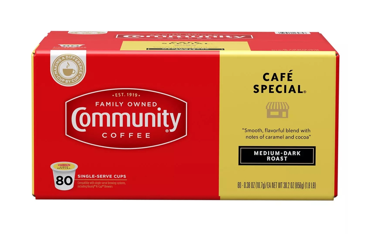 (image for) Community Coffee Single Serve Pods CafeSpecial (80 K-Cups)